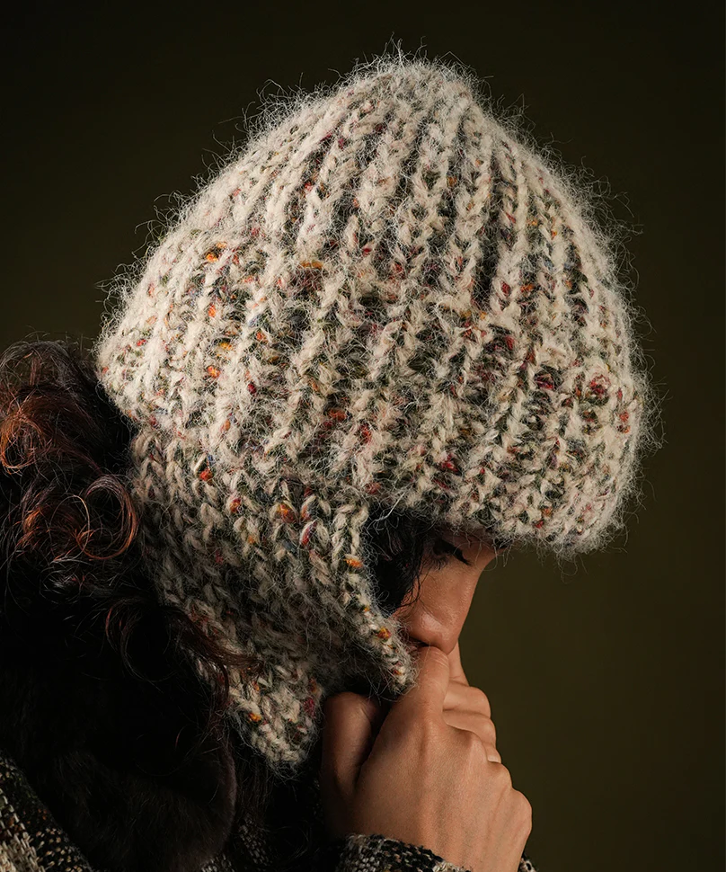 Beanie with Flap - Cream - Image 2