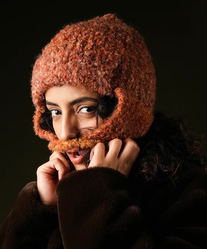 Beanie with Knot - Rust - Image 2