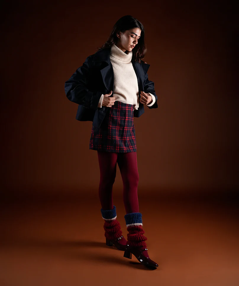 Color Block Cuff Leg Warmer - Red - Image 2
