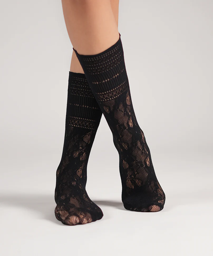 Elizabeth Lace Socks - Black - Image 3
