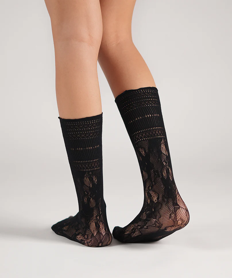 Elizabeth Lace Socks - Black - Image 5