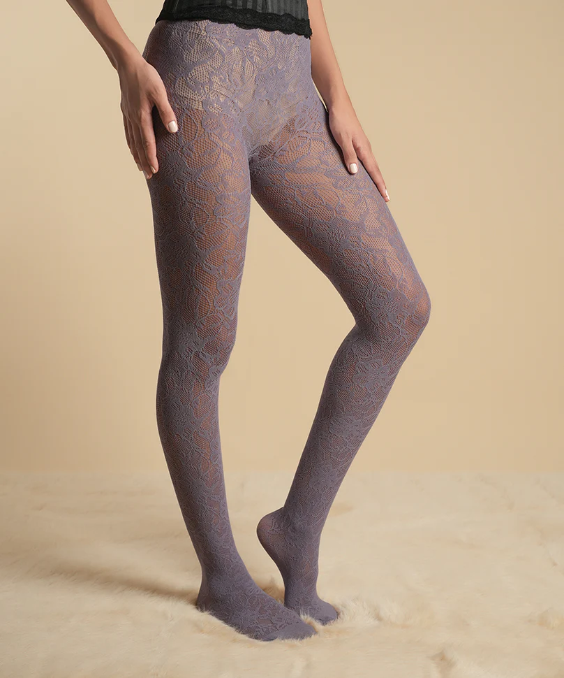 Elizabeth Lace Stockings - Purple - Image 4