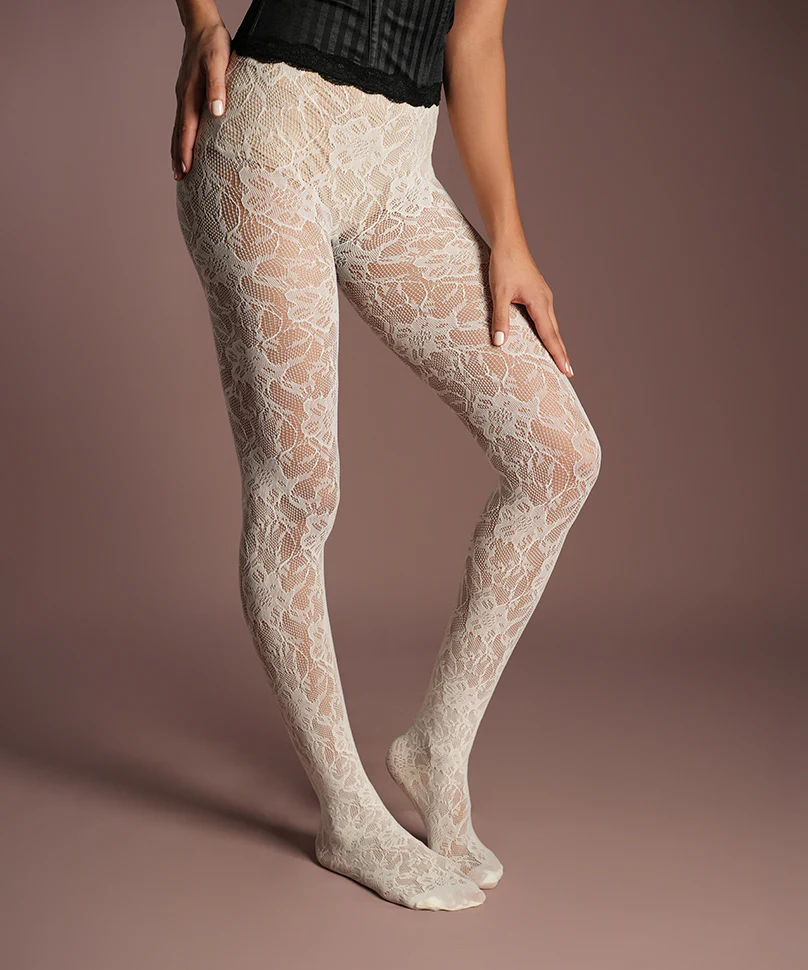 Elizabeth Lace Stockings - White - Image 5