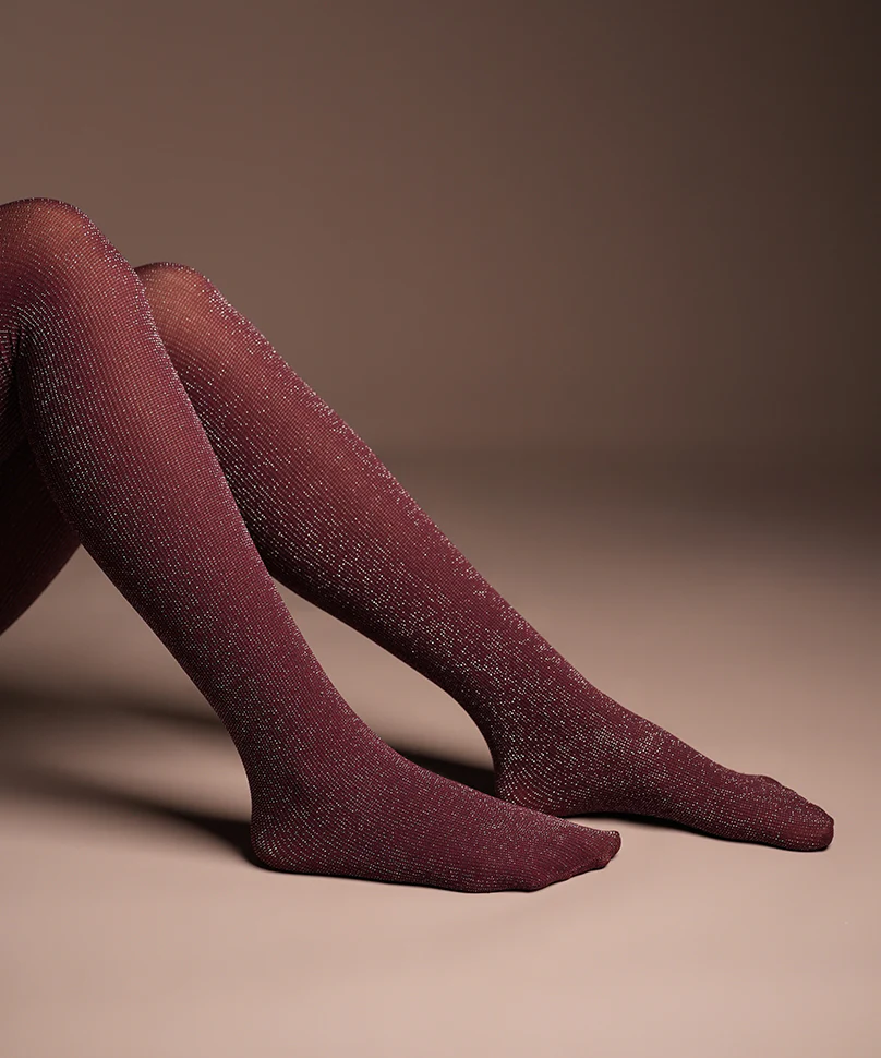 Maroon Shimmery Stockings - Image 4
