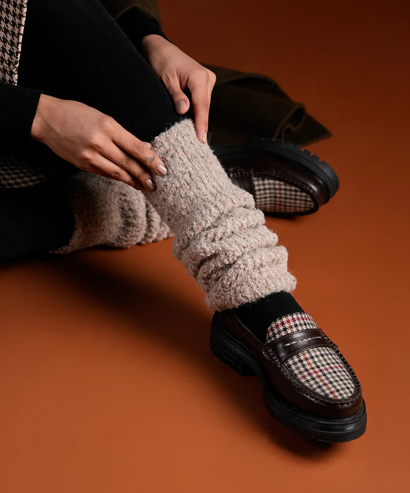 Mink Fur Leg Warmer - Beige - Image 2