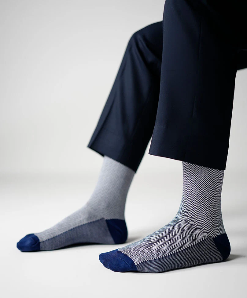 Navy Blue Herringbone
