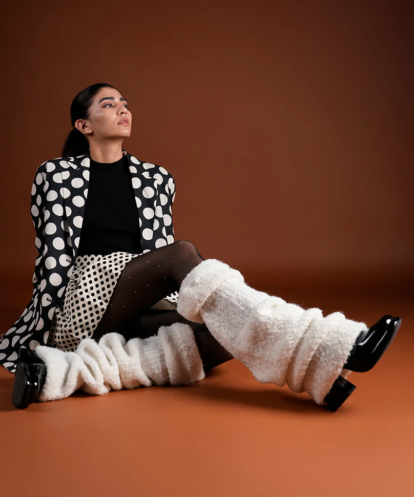 Plush Leg Warmer - White - Image 4