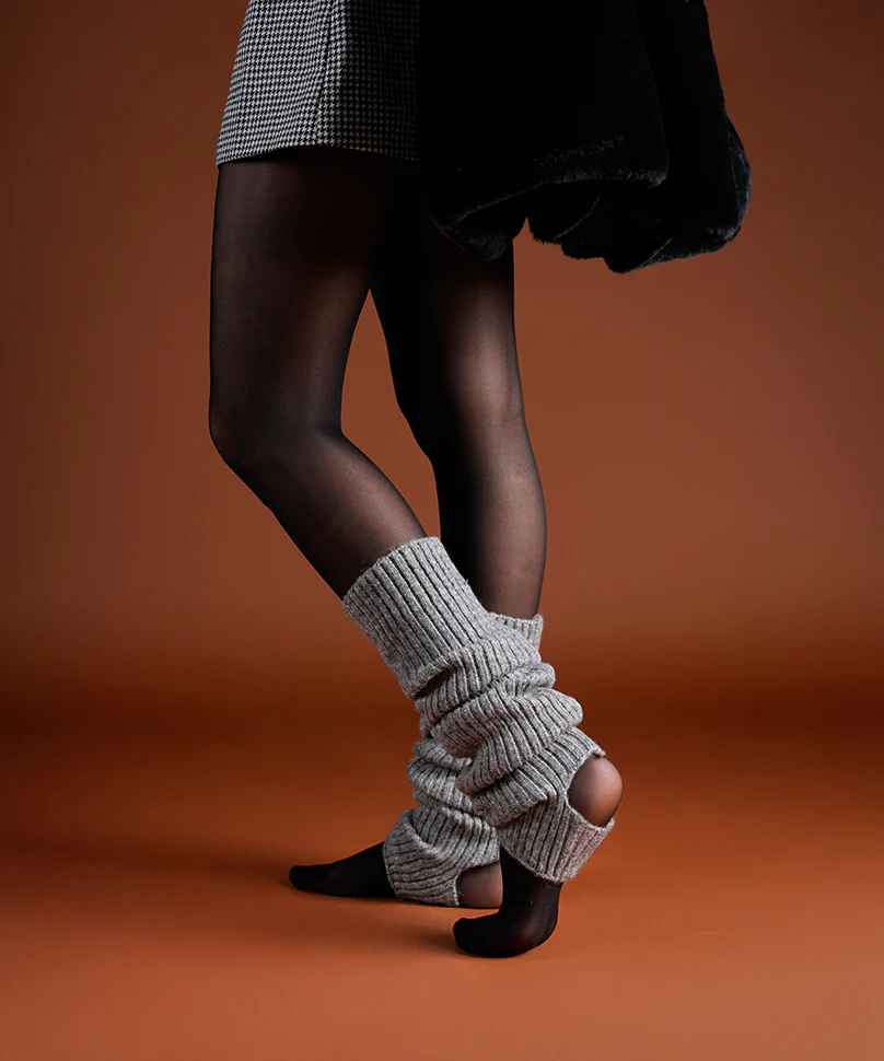 Ribbed Leg Warmers - Grey - Image 2