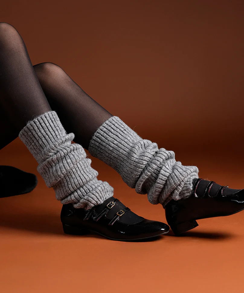 Ribbed Leg Warmers - Grey - Image 3