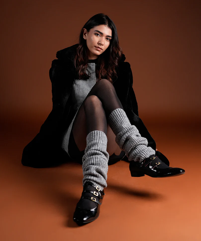 Ribbed Leg Warmers - Grey - Image 4