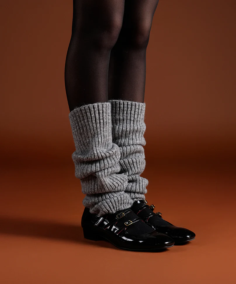 Ribbed Leg Warmers - Grey - Image 6