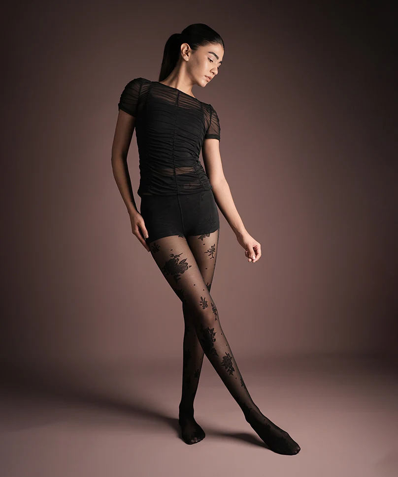 Rosa Sheer Stockings - Black - Image 2